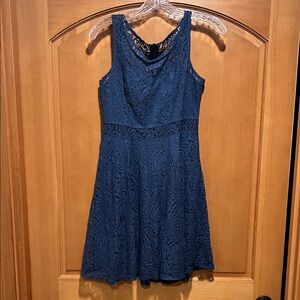 Elegant Navy Lace Dress
